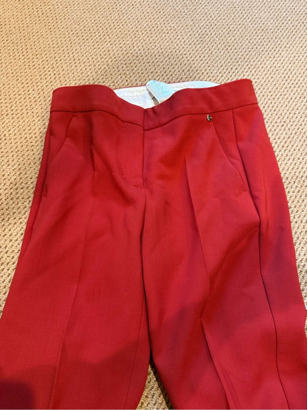 MaxMara Straight-Leg Red Trousers